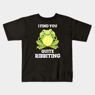 Quite Ribbiting Funny Frog Pun Kids T-Shirt